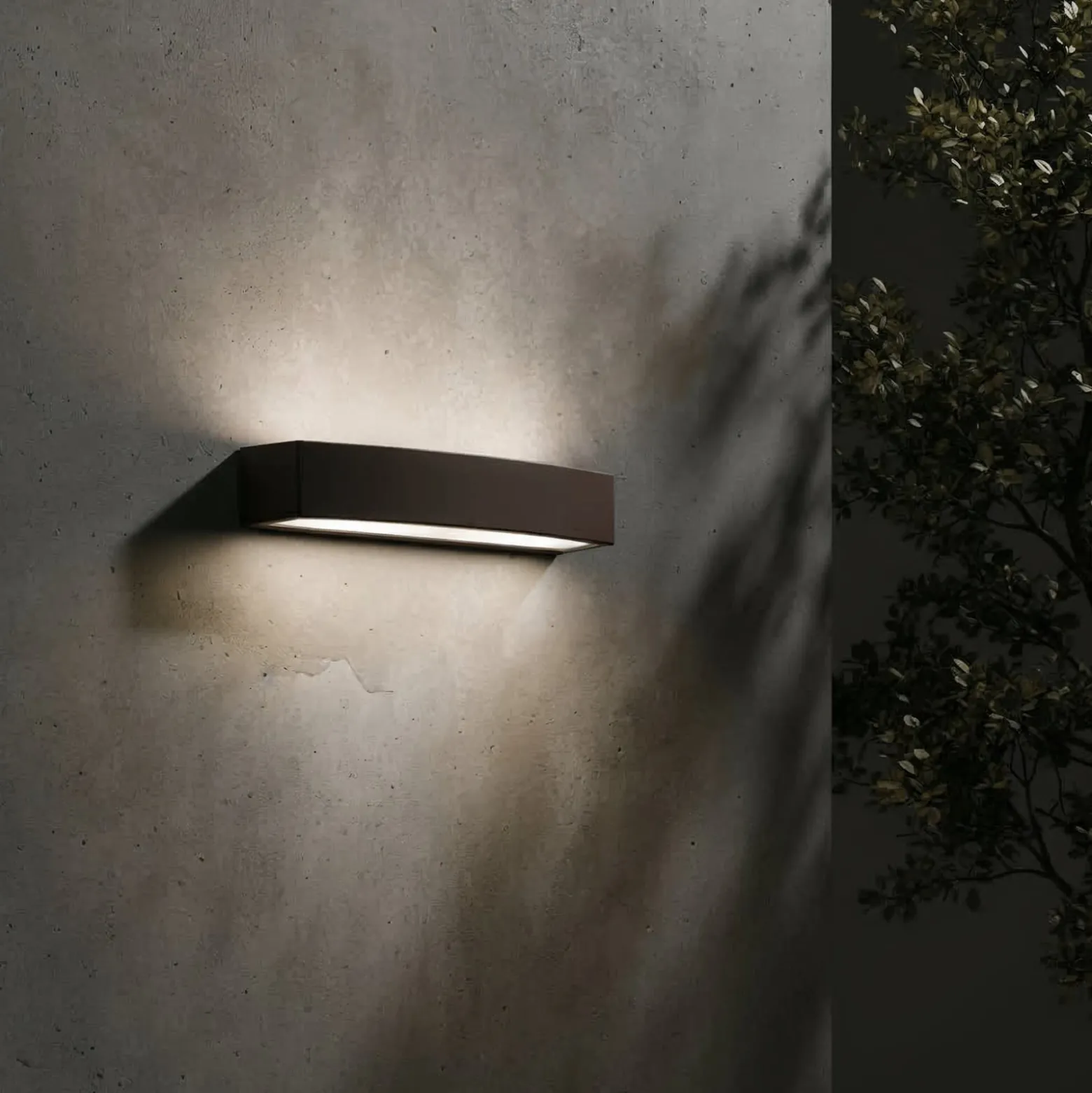 Ideal Lux Außenwandlampe Andromeda, kaffee, Breite 45 cm E27