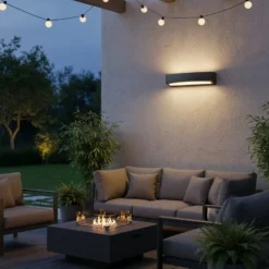 Ideal Lux Außenwandlampe Andromeda, schwarz, Breite 45 cm