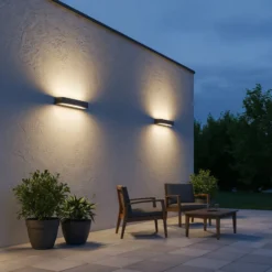 Ideal Lux Außenwandlampe Andromeda, schwarz, Breite 45 cm