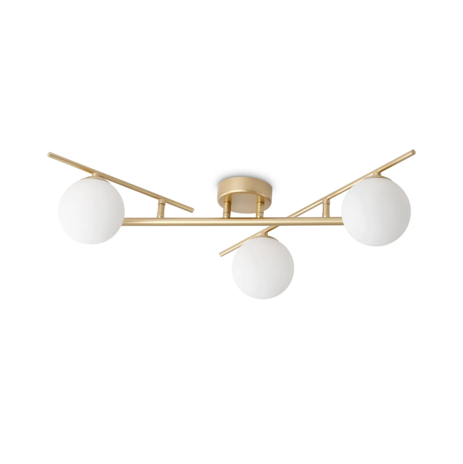 Ideal Lux Deckenlampe Atlas goldfarben 3-flammig Metall Glas