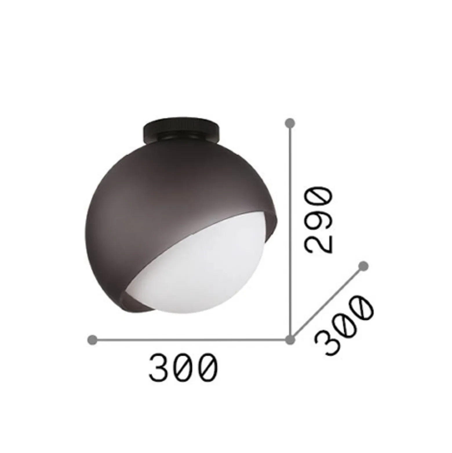 Ideal Lux Deckenlampe Bloom, Ø 30 cm, messing, Metall/Glas