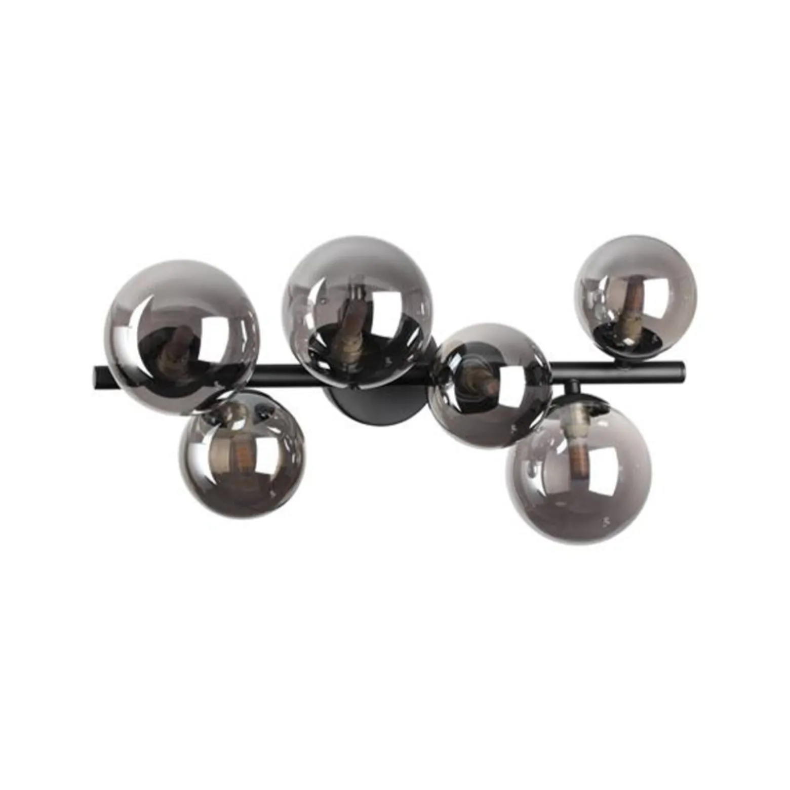 Ideal Lux Deckenlampe Perlage schwarz/rauchgrau 49 cm 6-flg.