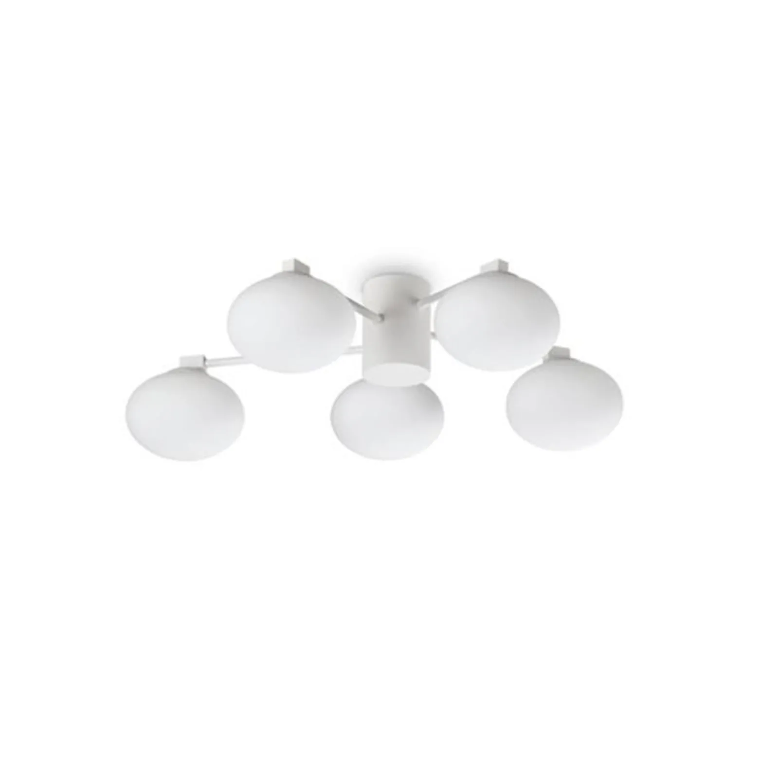 Ideal Lux Deckenleuchte Hermes, weiß, 60 cm, 5-flammig, Glas