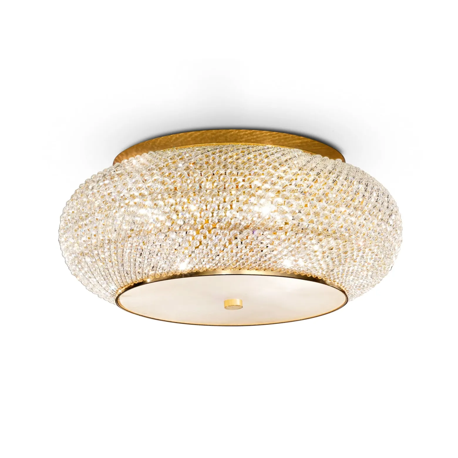Ideal Lux Deckenleuchte Pasha, goldfarben, Glas, Ø 55 cm