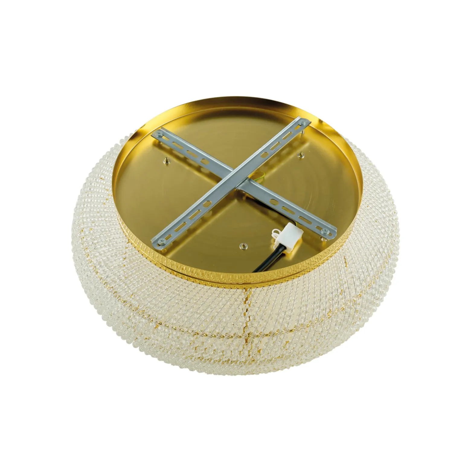 Ideal Lux Deckenleuchte Pasha, goldfarben, Glas, Ø 55 cm