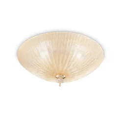 Ideal Lux Deckenleuchte Shell, amberfarben, Glas, Ø 50 cm