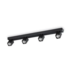 Ideal Lux Deckenspot Rudy Square, schwarz, 4-flammig, Metall