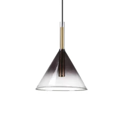 Ideal Lux Hängeleuchte Empire Cono, Glas klar/rauchgrau