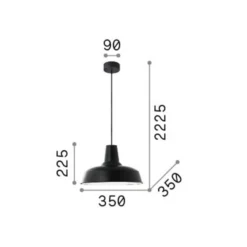 Ideal Lux Hängeleuchte Moby, kupferfarben, Metall, Ø 35 cm