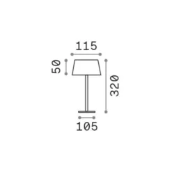 Ideal Lux LED-Akku-Außentischleuchte Pure braun Metall 32 cm