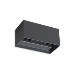 Ideal Lux LED-Außenwandleuchte Atom anthrazit, 20 cm, Metall
