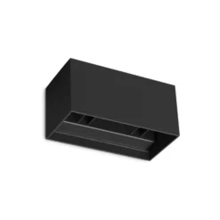 Ideal Lux LED-Außenwandleuchte Atom, schwarz, 20 cm, Metall