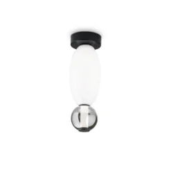 Ideal Lux LED-Deckenlampe Lumiere-1, Glas opal/grau, schwarz