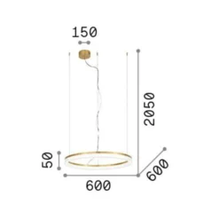 Ideal Lux LED-Hängelampe Crown Ø 60 cm, messingfarben Metall