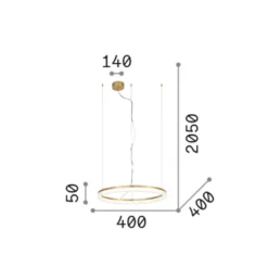 Ideal Lux LED-Hängelampe Crown Ø 40 cm, schwarz, Metall