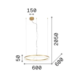 Ideal Lux LED-Hängelampe Crown Ø 60 cm, schwarz, Metall