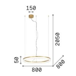 Ideal Lux LED-Hängelampe Crown Ø 80 cm, weiß, Metall