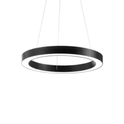 Ideal Lux LED-Hängelampe Oracle, schwarz, 3.000 K, Ø 50 cm