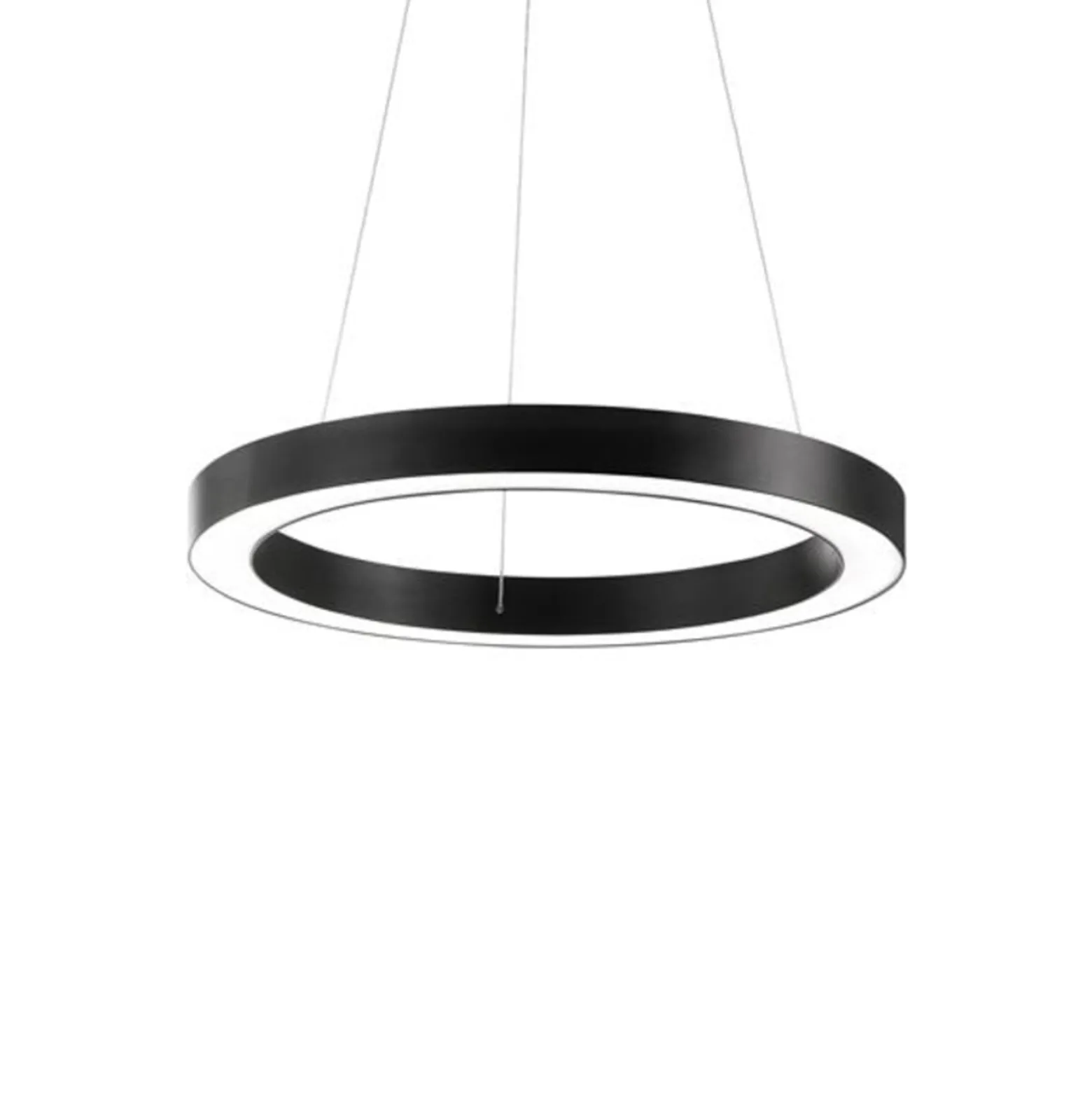 Ideal Lux LED-Hängelampe Oracle, schwarz, 3.000 K, Ø 50 cm
