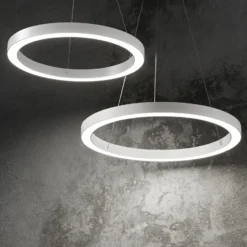 Ideal Lux LED-Hängeleuchte Oracle, Ø 50 cm, weiß, 3.000 K