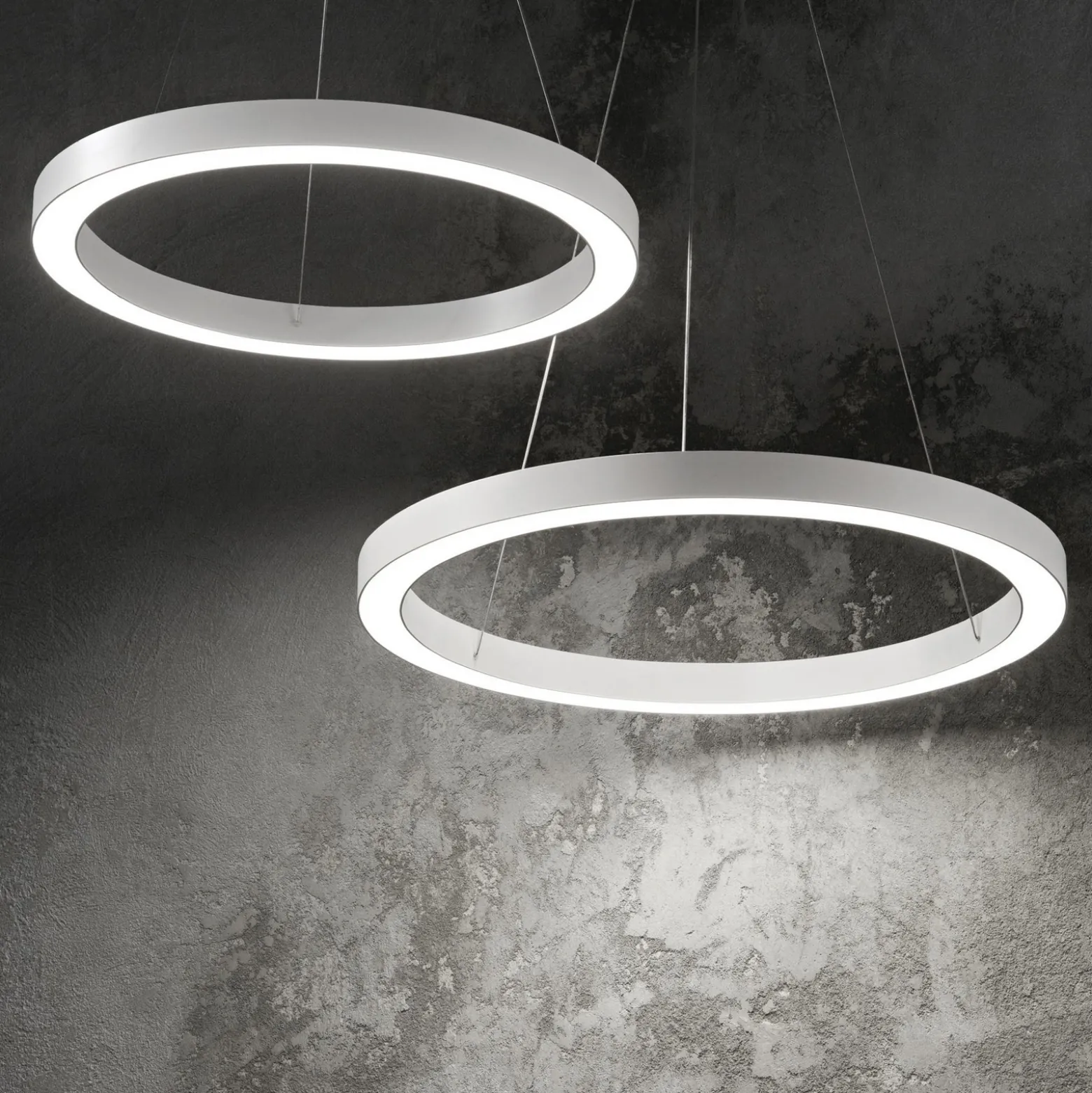Ideal Lux LED-Hängeleuchte Oracle, Ø 50 cm, weiß, 3.000 K