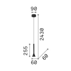 Ideal Lux LED-Pendellampe Diesis, nickelfarben Ø 6 cm Metall