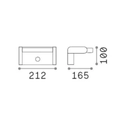 Ideal Lux LED-Sensor-Außenwandlampe Swipe grau Metall 3.000K