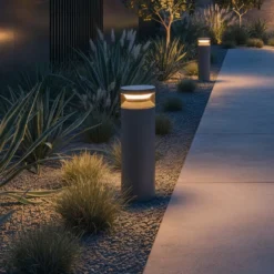 Ideal Lux LED-Sockelleuchte Boeing, anthrazit, Höhe 40 cm