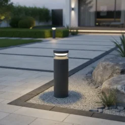 Ideal Lux LED-Sockelleuchte Boeing, schwarz, Höhe 40 cm