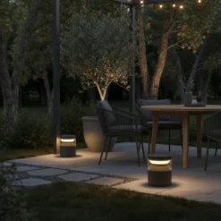 Ideal Lux LED-Sockelleuchte Boeing, schwarz, Höhe 15 cm
