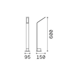 Ideal Lux LED-Wegelampe Agos schwarz 3.000 K Höhe 60 cm Alu