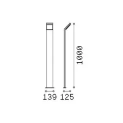 Ideal Lux LED-Wegeleuchte Style grau Höhe 100 cm Alu 3.000 K