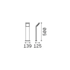 Ideal Lux LED-Wegeleuchte Style grau, Höhe 50 cm Alu 3.000 K