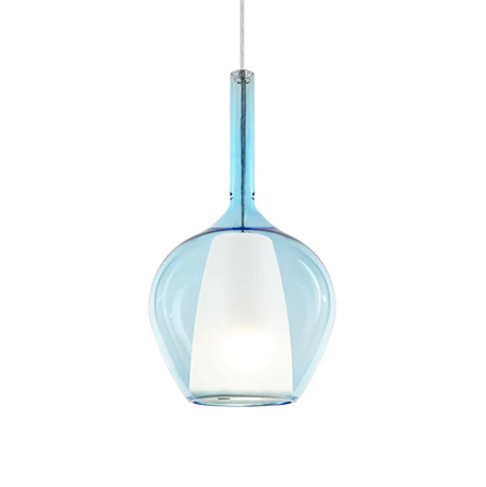 Ideal Lux Pendellampe Kalique 1, blau, Ø 18 cm, Kunststoff