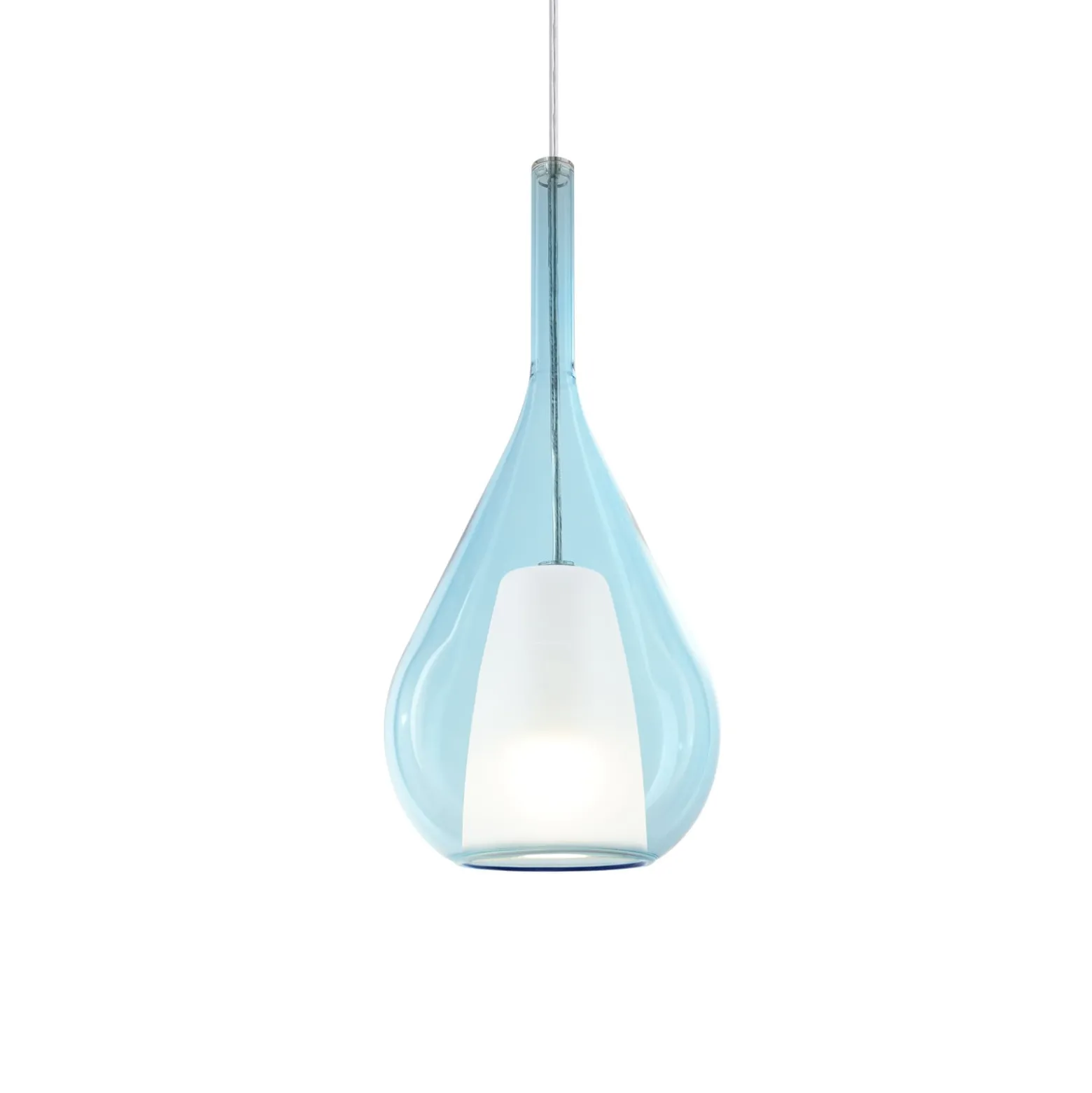 Ideal Lux Pendellampe Kalique 3, blau, Ø 18 cm, Kunststoff