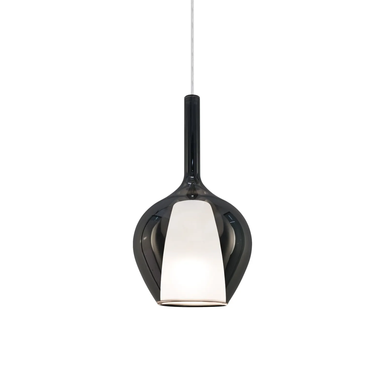 Ideal Lux Pendellampe Kalique 1, rauchgrau, Ø 18 cm
