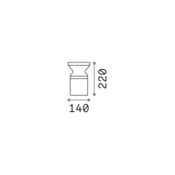 Ideal Lux Sockelleuchte Torre anthrazit Aluminium Höhe 22 cm