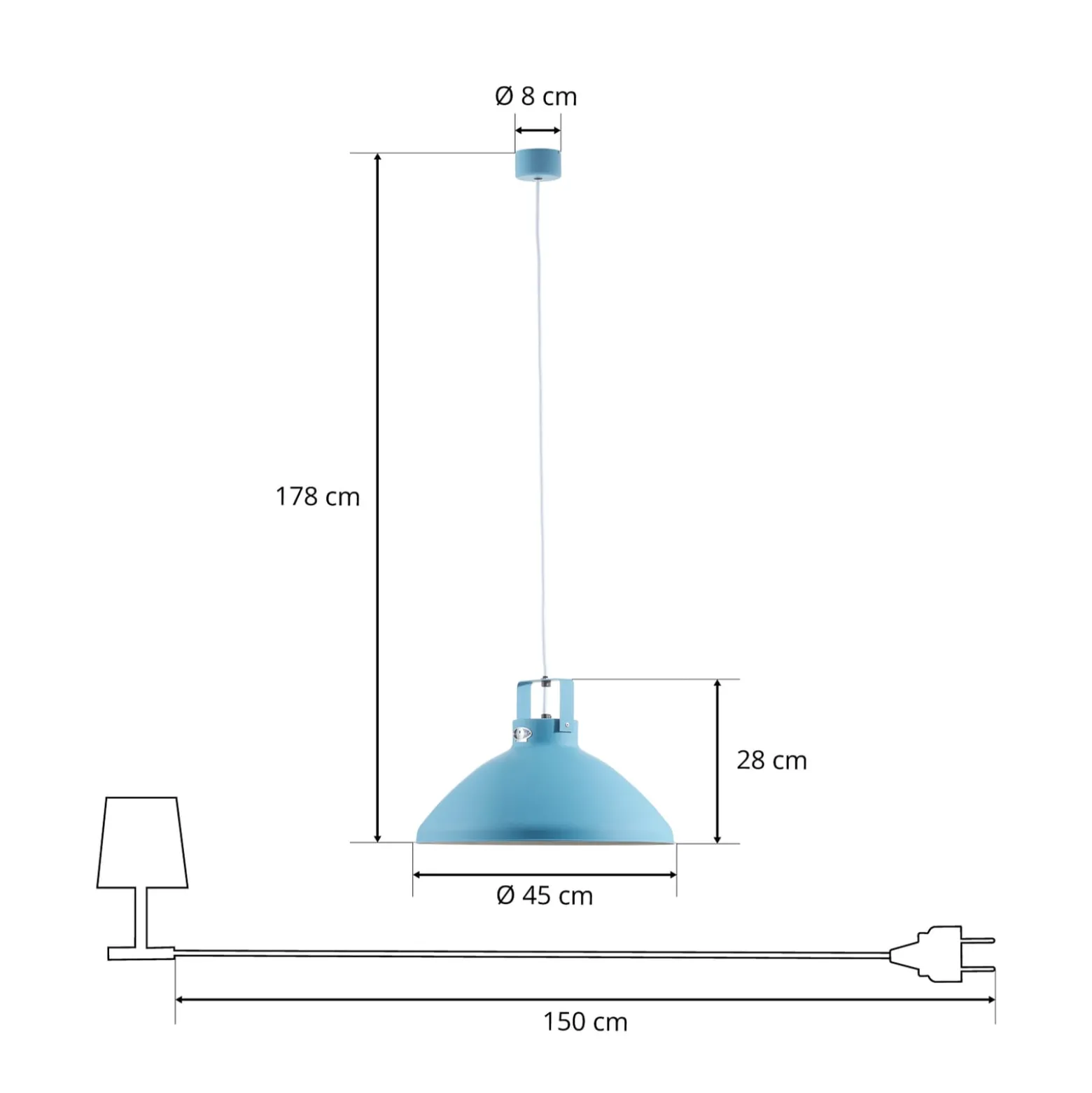 Jieldé Beaumont B360 Hängelampe hellblau matt