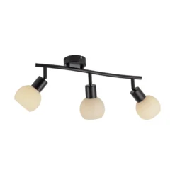 JUST LIGHT. Deckenleuchte Loki, 3-fl., lang, schwarz, Eisen