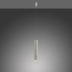 JUST LIGHT. LED-Akku-Hängeleuchte Attach, grau-beige, Eisen