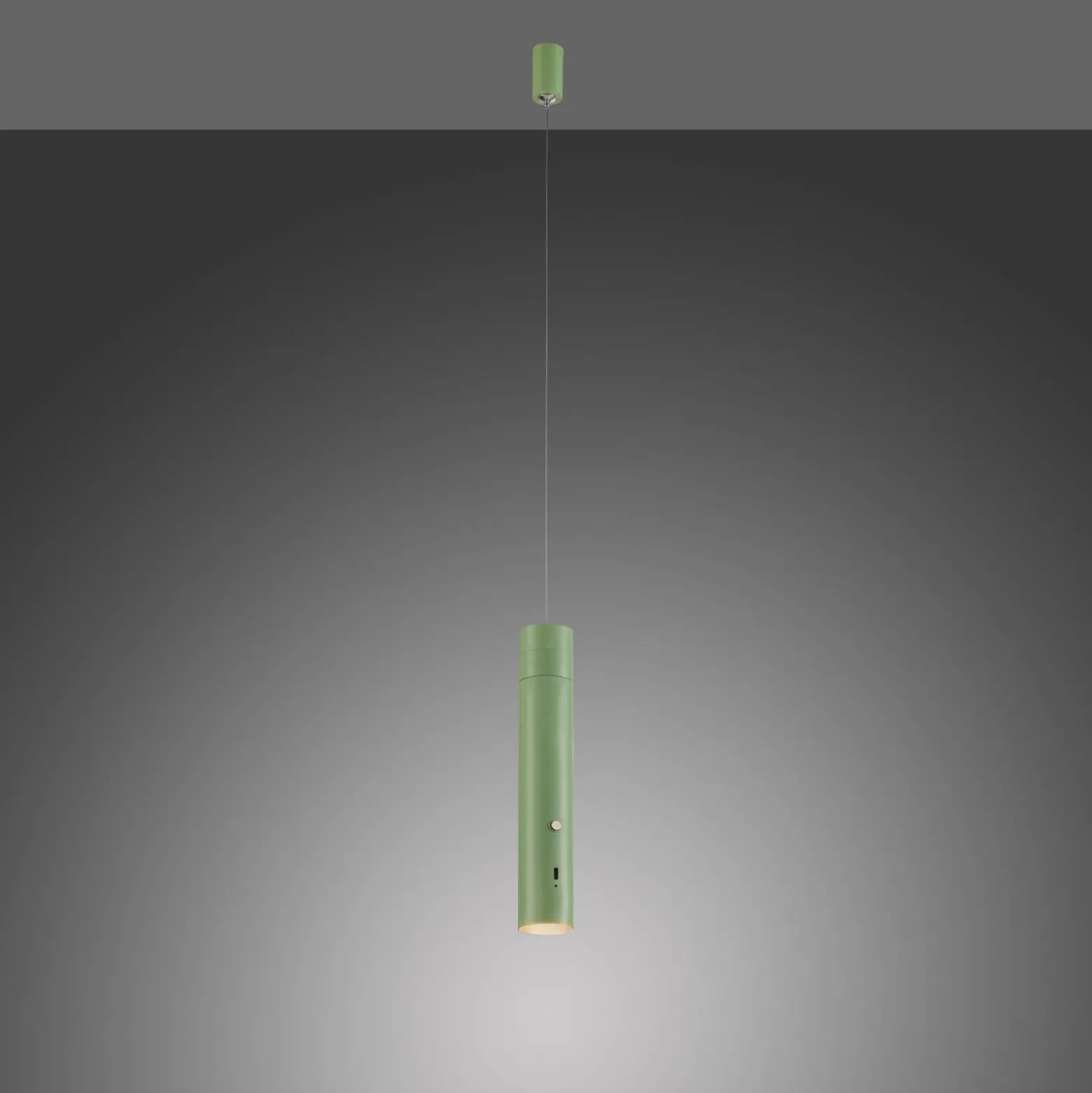 JUST LIGHT. LED-Akku-Hängeleuchte Attach, grün, Eisen