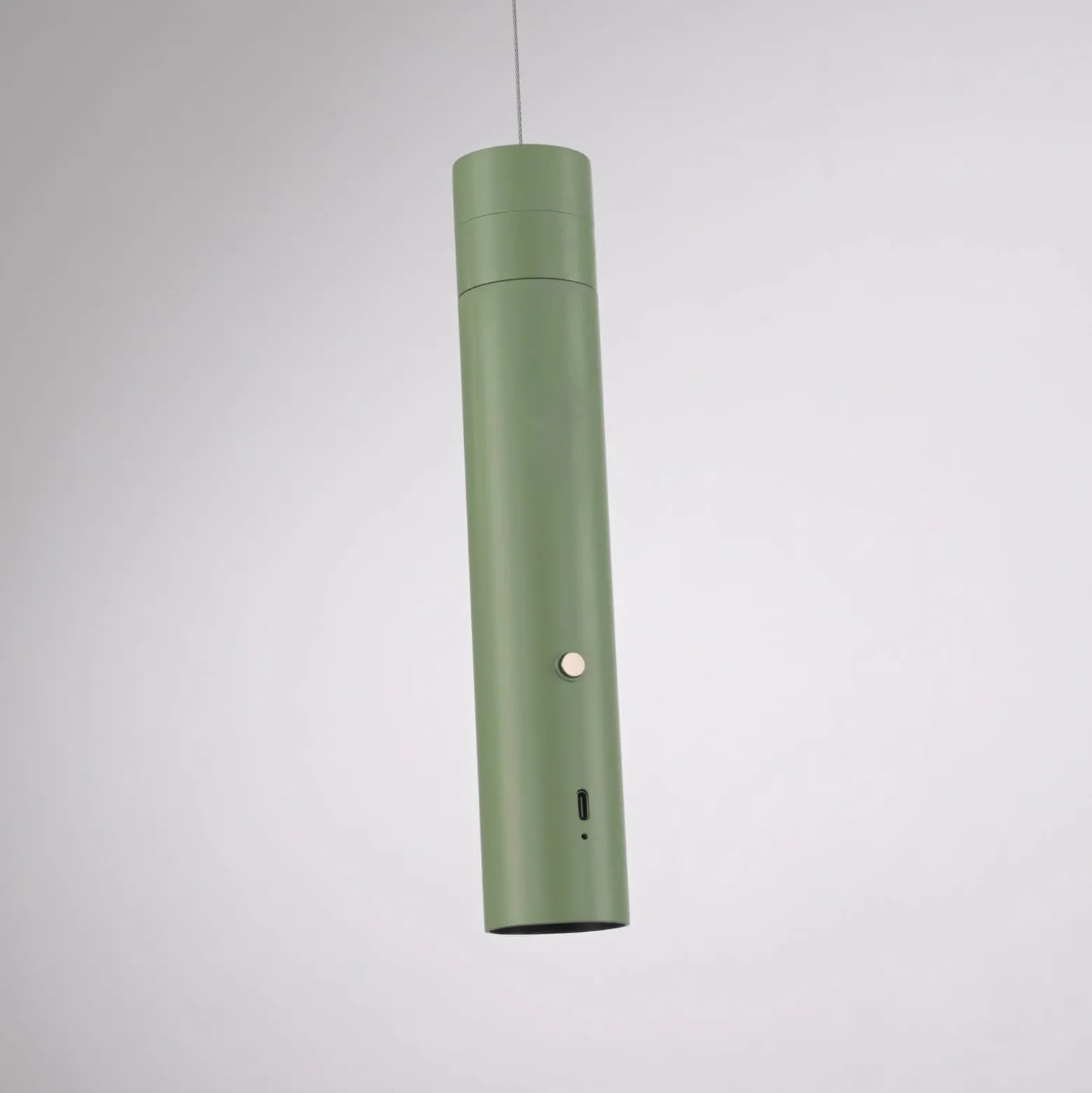 JUST LIGHT. LED-Akku-Hängeleuchte Attach, grün, Eisen