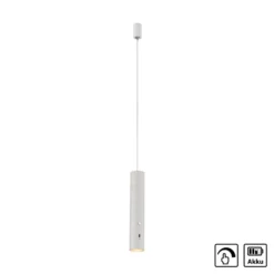 JUST LIGHT. LED-Akku-Hängeleuchte Attach, weiß, Eisen