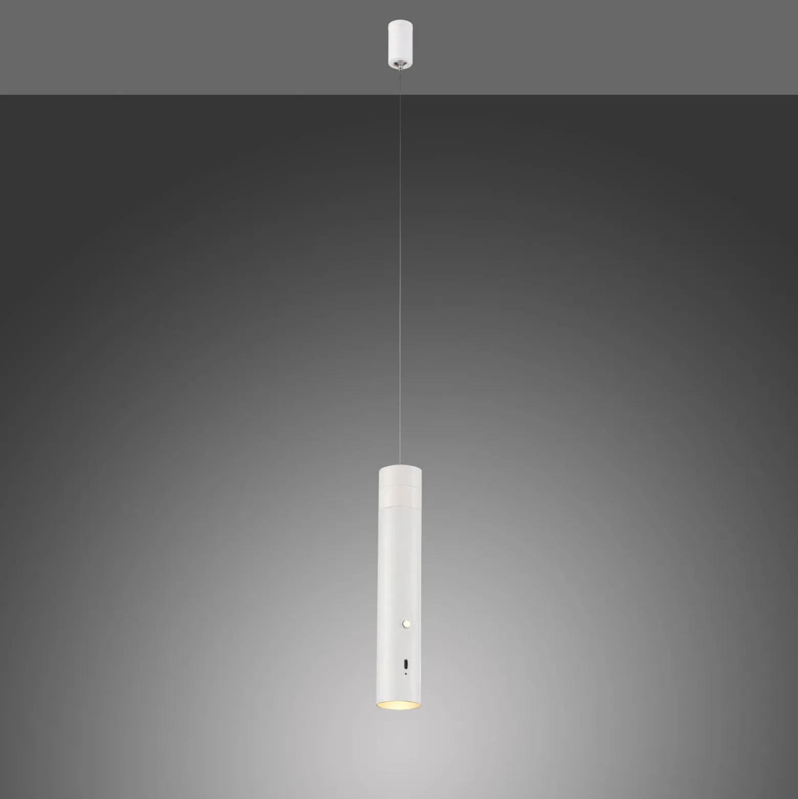 JUST LIGHT. LED-Akku-Hängeleuchte Attach, weiß, Eisen