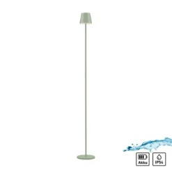 JUST LIGHT. LED-Akku-Stehleuchte Euria, grün, Eisen, IP54