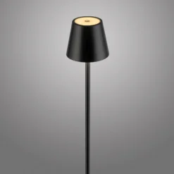 JUST LIGHT. LED-Akku-Stehleuchte Euria, schwarz, Eisen, IP54
