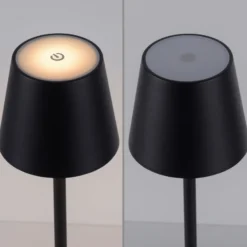 JUST LIGHT. LED-Akku-Stehleuchte Euria, schwarz, Eisen, IP54
