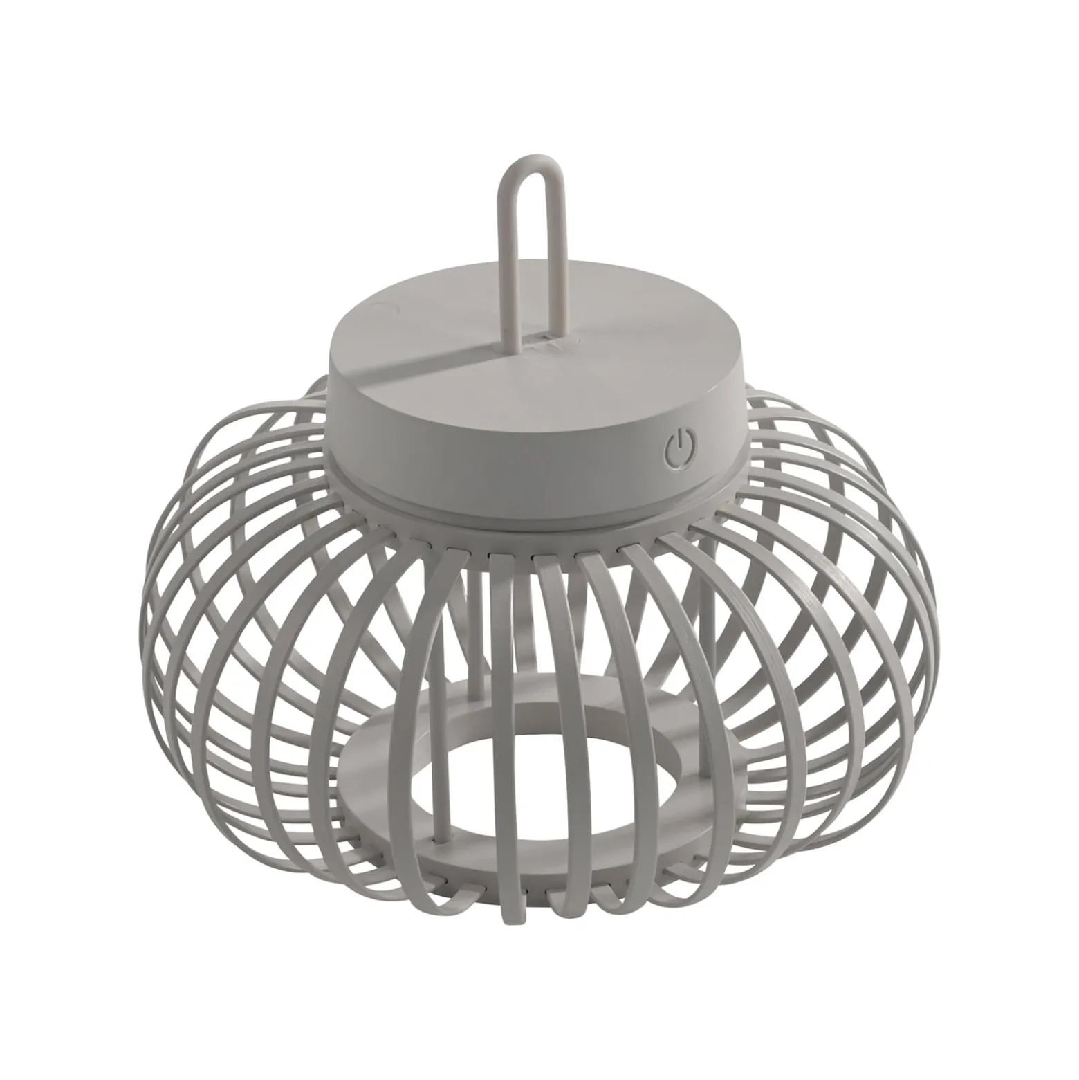 JUST LIGHT. LED-Akku-Tischlampe Akuba grau-beige 22cm Bambus