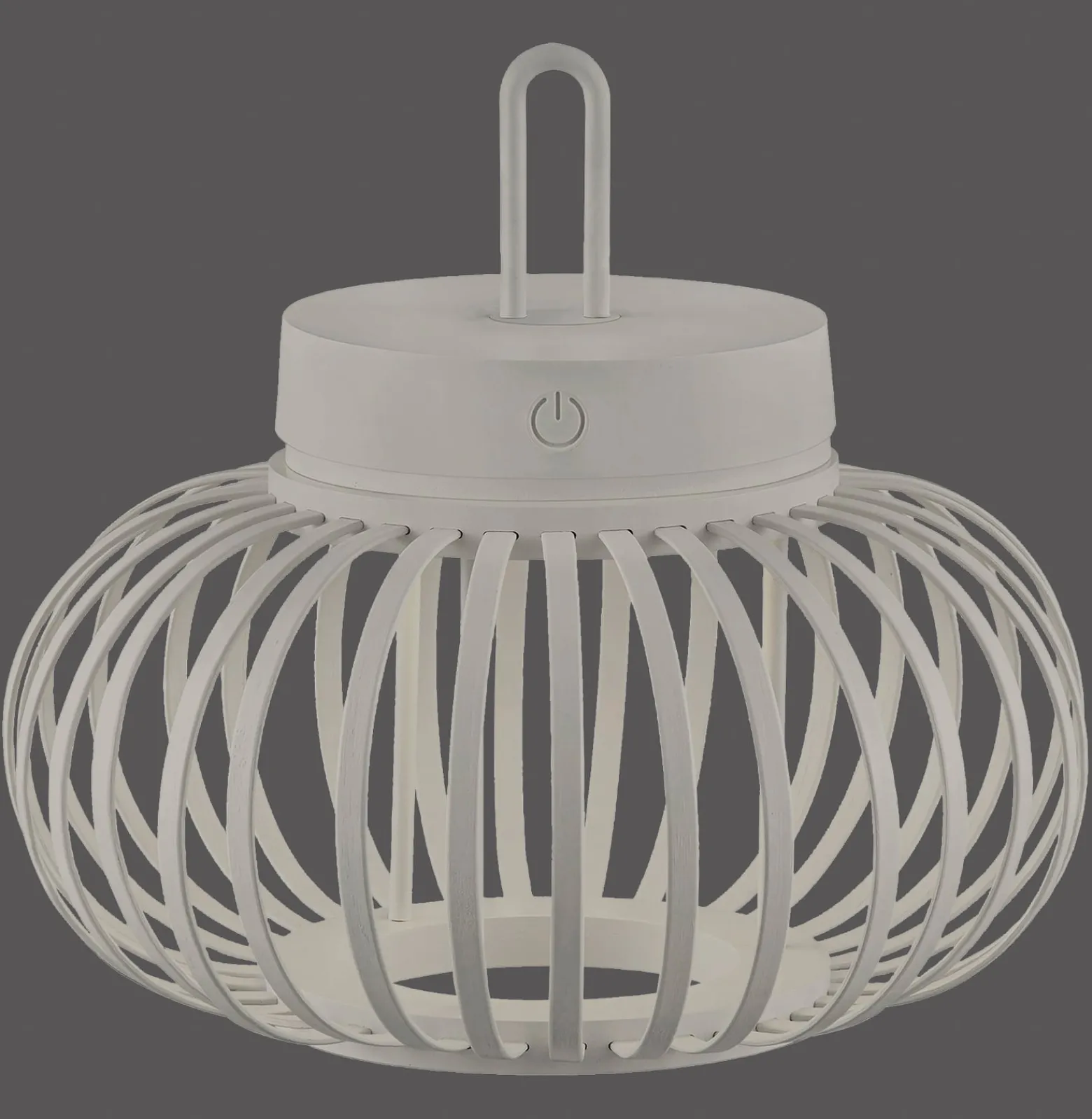 JUST LIGHT. LED-Akku-Tischlampe Akuba grau-beige 22cm Bambus