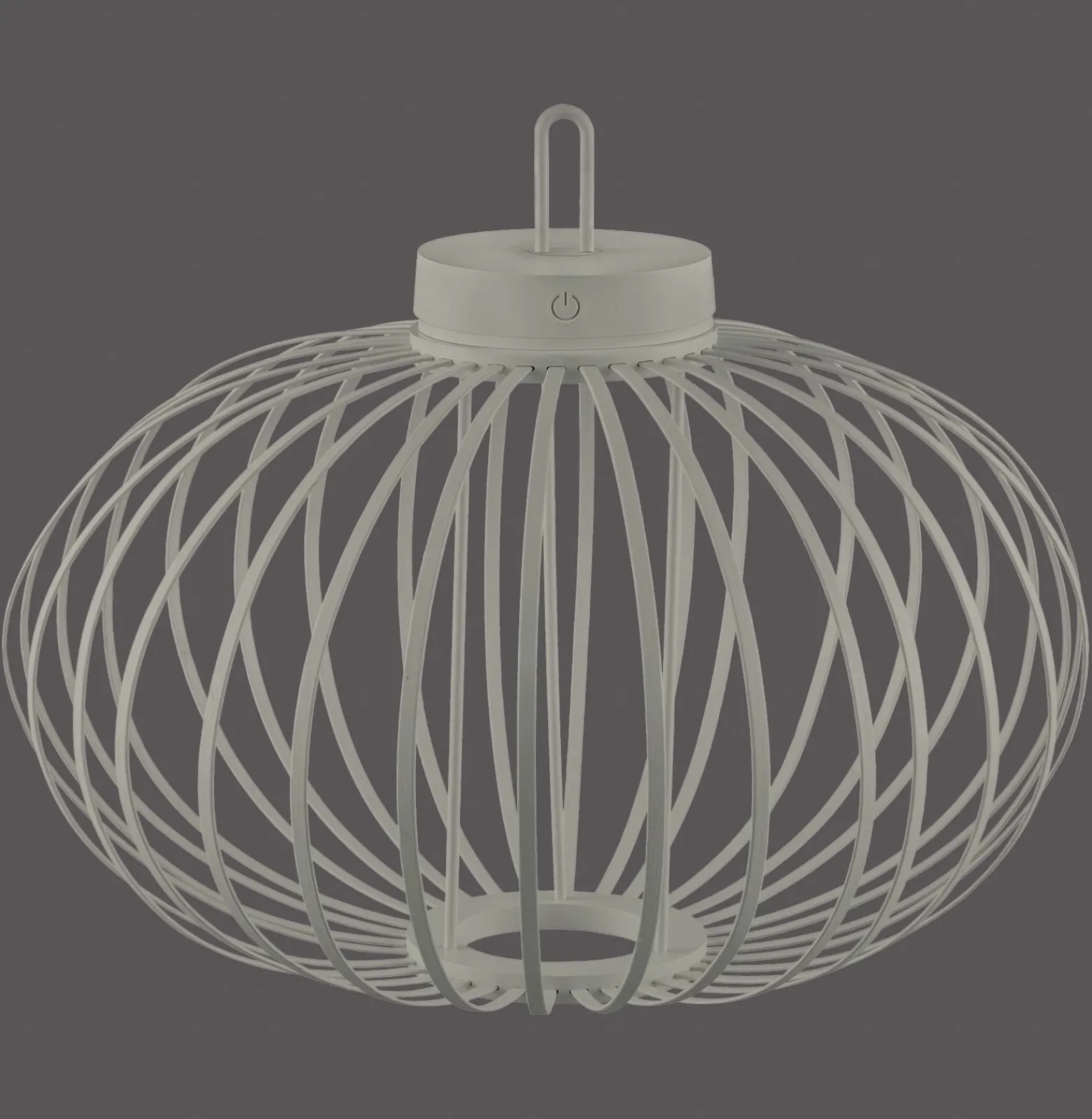 JUST LIGHT. LED-Akku-Tischlampe Akuba grau-beige 37cm Bambus